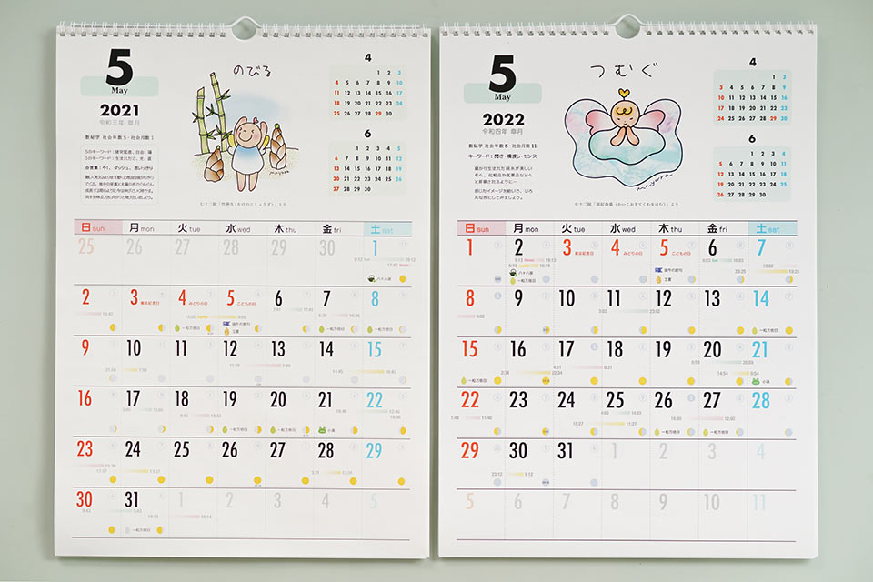 数秘術＆開運カレンダー2021年版と2022年版の比較